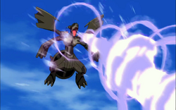 Zekrom using Dragon Breath.