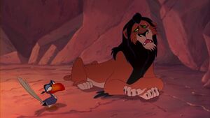 “Oh now look, Zazu, you've made me lose my lunch.”