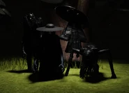 Enzukai in the intro cutscene with the other mimics in The Witch Trials.