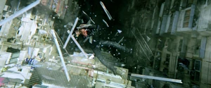 James Savoy's last moments as he falls to his demise.