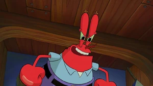 Mr. Krabs angrily confronts Plankton.