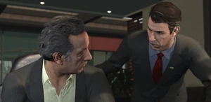 Victor telling Rodrigo to stay and listen to Becker.