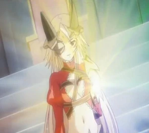 Aldra using the light of her left arm