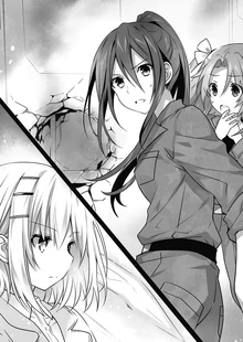 Origami revealing her identity as a Spirit to her former friends of AST.