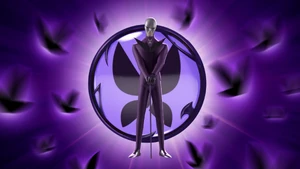 Hawk Moth's pose after transforming.