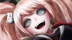 Junko as she excitedly expects what her punishment is going to be while accepting her execution for despair.