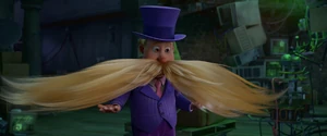 Mayor Humdinger beginning his transformation into a giant and becoming Mega Mayor Humdinger.