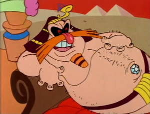 Robotnik dressed as a pharaoh.