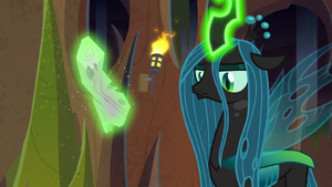 Queen Chrysalis finally gives in to join the meeting.