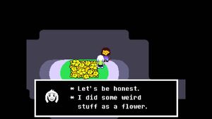 Asriel at the starting area during the epilogue.