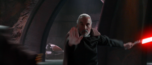 As Anakin shouted in agony, Dooku blasted him aside with a Force push.