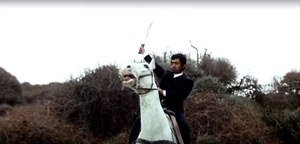 Elfego prepares to kill the fleeing soldiers.