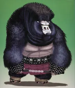 Artwork of a Gorilla solider.