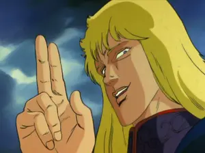 Shin prepares to torture Kenshiro to make his seven scars on his torso.