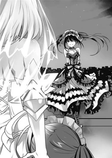 Origami confronting Kurumi.