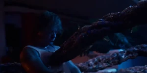 Billy getting killed by the Mind Flayer.