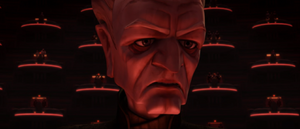 Palpatine feigns regret when the Senate call for deregulation and enhanced troop production.