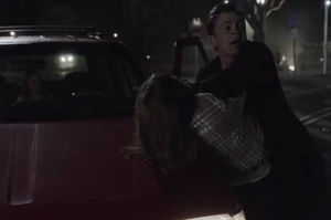 Danica subdued by Owen, resulting in her well-deserved arrest.