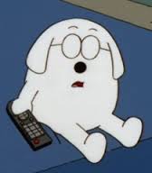 Dogbert with a TV Remote.