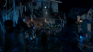 Xander and the rest of his gang running away in fear.