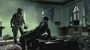 Waraabe being interrogated by Captain Price.
