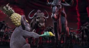 Nigel trying to distract Kazar.