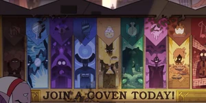 The Coven Heads in the "Join a Coven today!" banner.