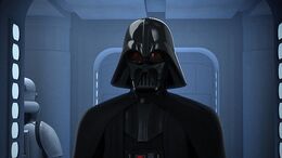 Darth Vader enters Minister Tua's office.