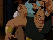 Ubu hit with a vase by Talia