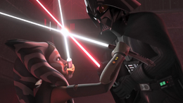 Darth Vader Facing his former Padawan, Ahsoka Tano.