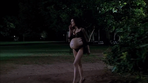 Serleena walks out the bushes with her belly.