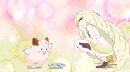 Lusamine uses a Moon Stone to evolve Clefairy into Clefable against Lillie's wishes.