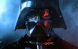 Darth Vader facing Starkiller in the snow cinematic trailer.