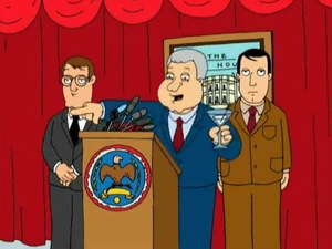 Bill Clinton's debut in the first episode.