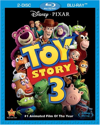 Sparks, Lotso, Ken and Twitch on the cover of the Toy Story 3 Blu-ray