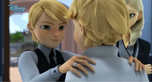 Félix "apologizing" to Adrien for his actions.