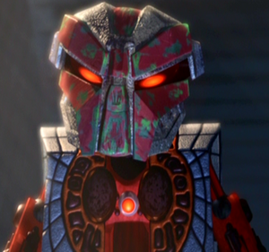 Teridax's evil grin as he revealed his true face towards the Toa Metru.
