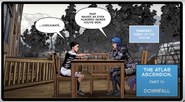 The Iron Will interacting with Tempest, Agent of The Tontine while playing chess.