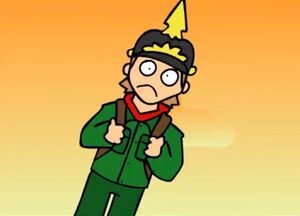 ...but his jetpack flies off its straps.