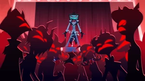 Vox rallying his supporters against the angels.
