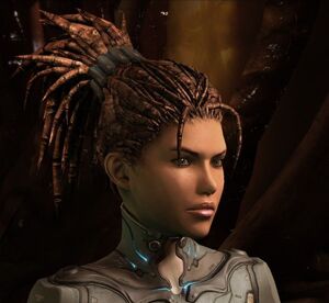 Sarah Kerrigan with dreadlocks.