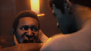 Lincoln moments before snapping Baka's neck,