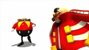Dr. Eggman argue with his modern version after the Time Eater's defeat.