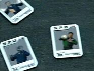 A-Squad Yellow, Blue and Green's containment card and defeat.