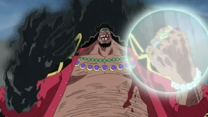 Blackbeard using two devil fruit powers.