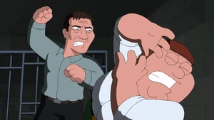 Liam is ready to beat Peter.