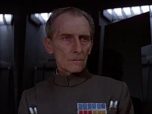 Grand Moff Tarkin in the Death Star conference room.