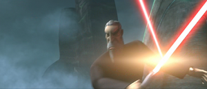 Lom sided with the Jedi and ordered his men to kill Dooku with Lom surrounded him with his men.