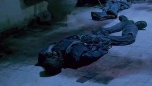 Zep's corpse in Saw 3D, as it's locked away by Gordon with Mark Hoffman.