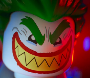 Joker's deranged grin